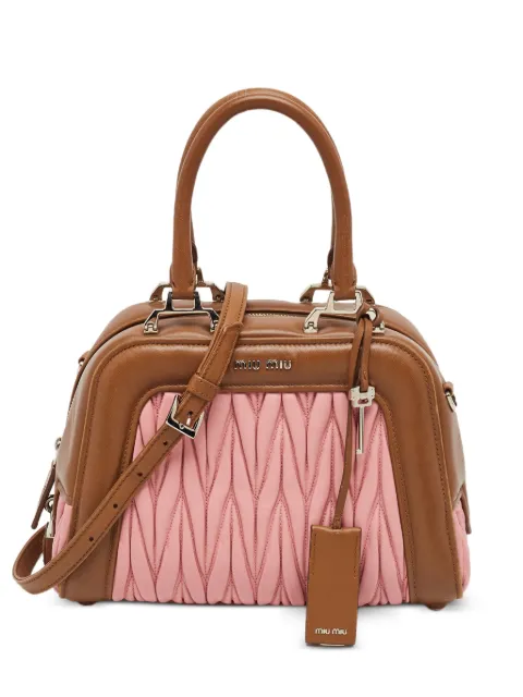 Miu Miu Pre-Owned bolsa satchel de piel Matelasse