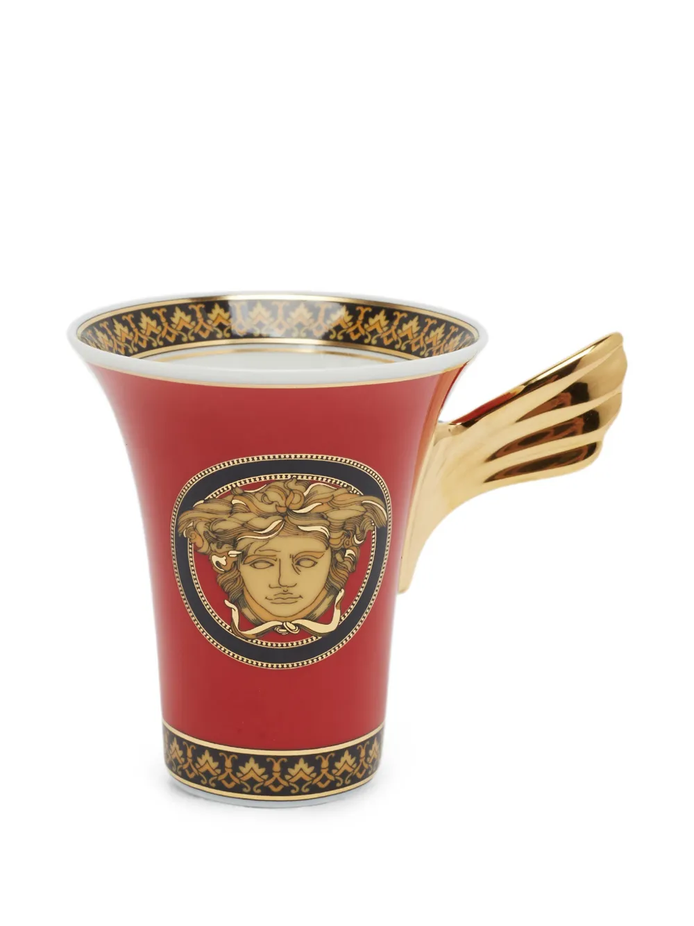 Pre-owned Versace Medusa Ikarus Cup And Saucer Set In Red