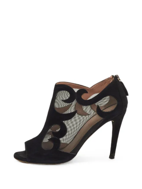 Stuart Weitzman mesh-panel open-toe ankle boots