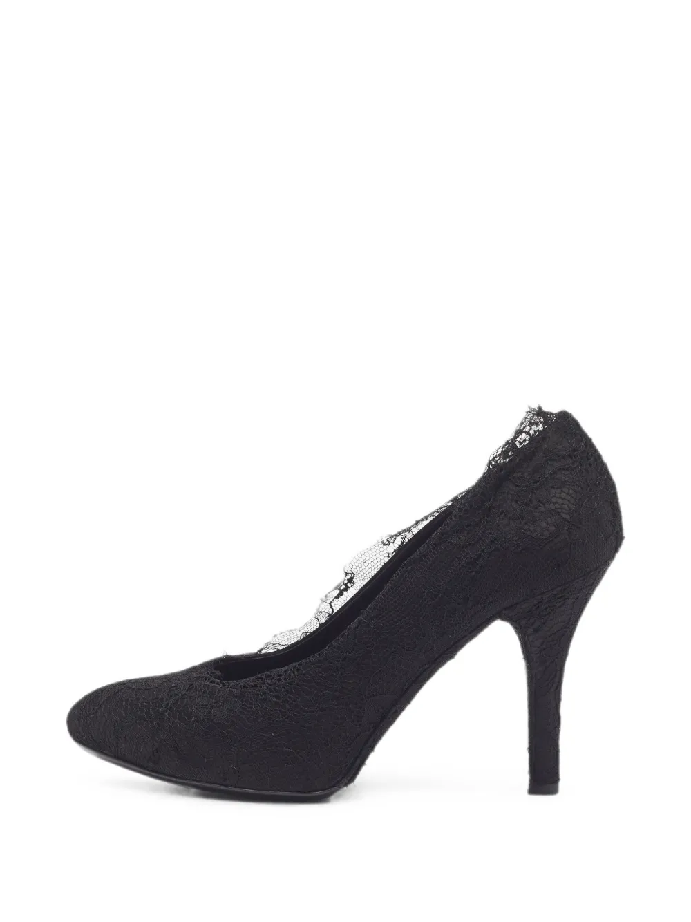 Dolce & Gabbana Pre-Owned lace satin-trim pumps - Schwarz