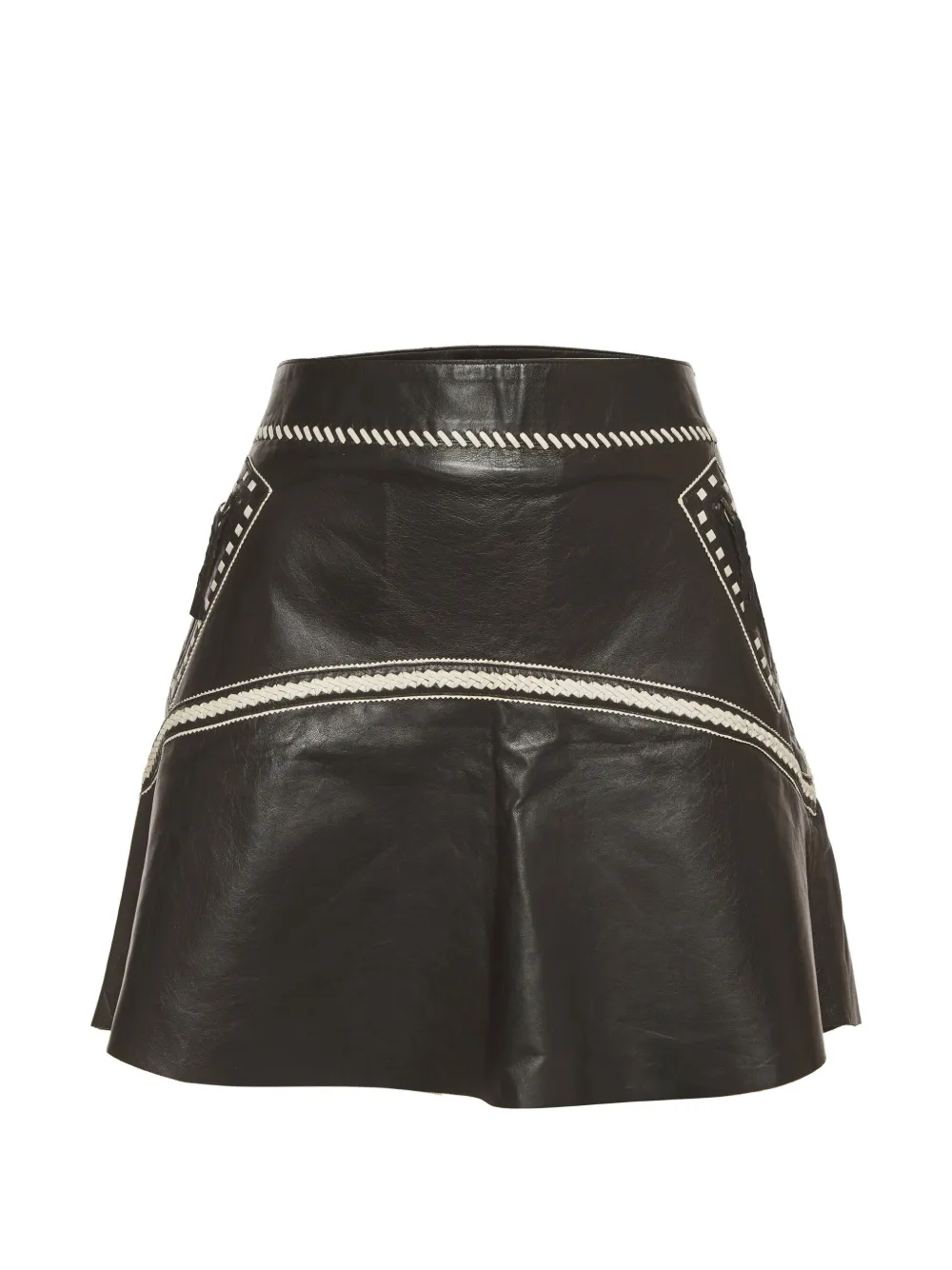 Roberto Cavalli Vintage flared-hem leather mini skirt - Schwarz