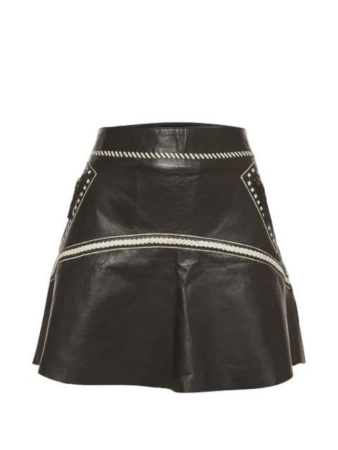 Roberto Cavalli Vintage flared-hem leather mini skirt