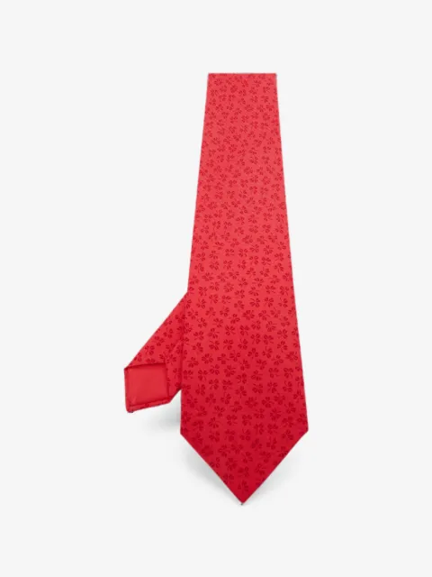 Hermès Pre-Owned leaf-print silk tie
