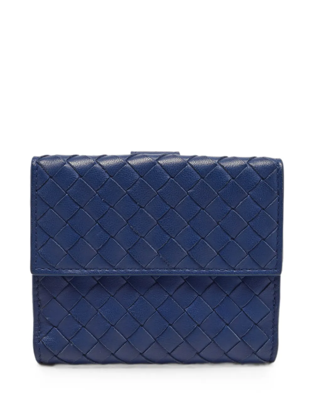 Bottega Veneta Pre-Owned Intrecciato flap wallet - Blau