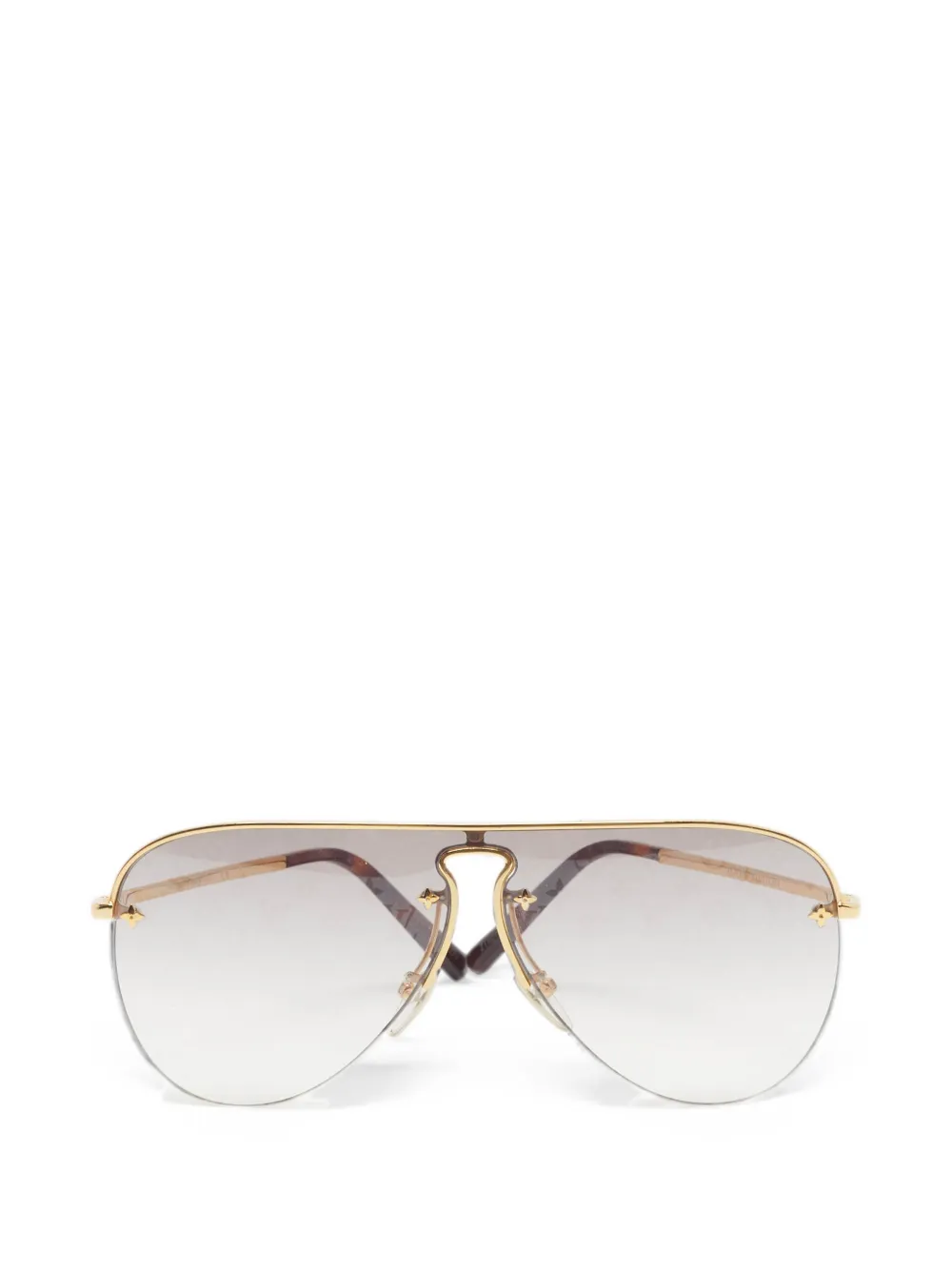 Louis Vuitton Pre-Owned Grease Mask pilot-frame sunglasses - Gold