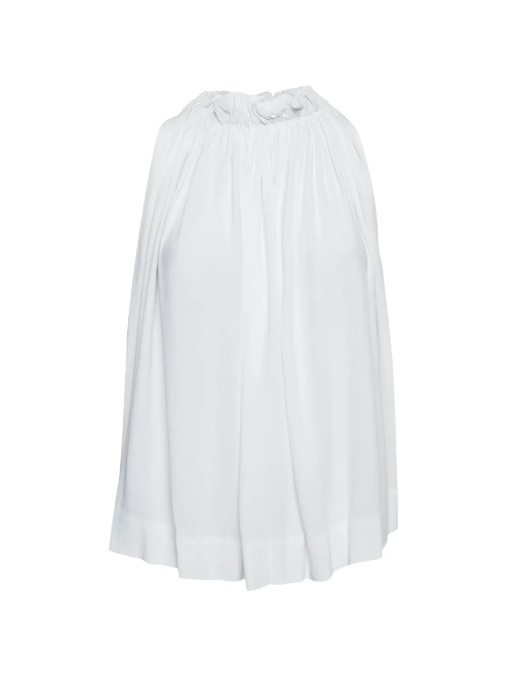DVF Diane von Furstenberg gathered-neck sleeveless blouse - Weiß
