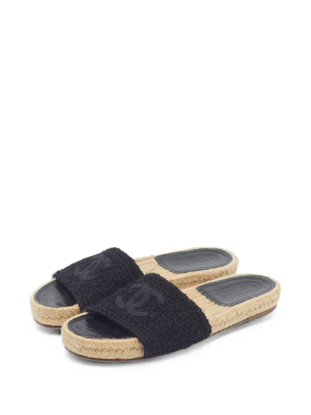 CHANEL Pre-Owned CC tweed espadrilles - Black