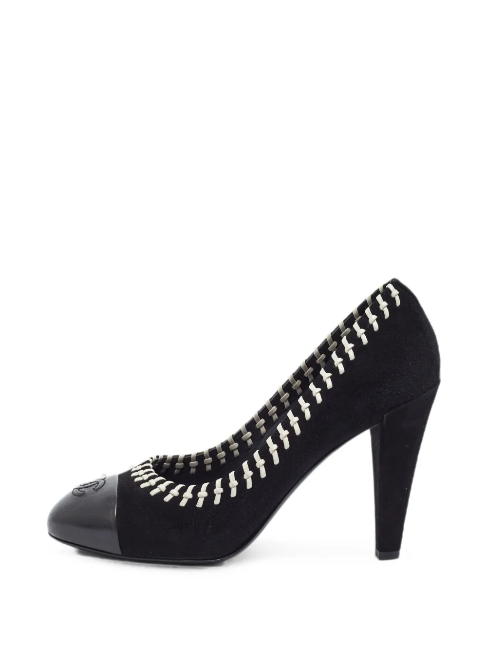 CHANEL Pre-Owned CC cap-toe whipstitched pumps - Black