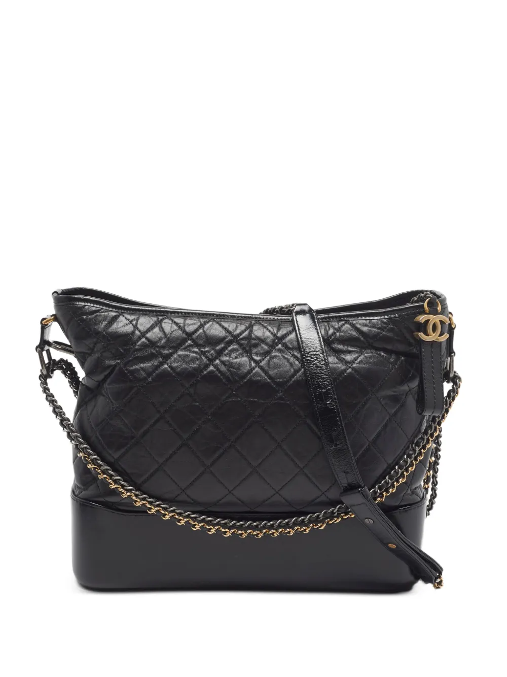 CHANEL Pre-Owned 2017-2018 large Gabrielle quilted shoulder bag - Black