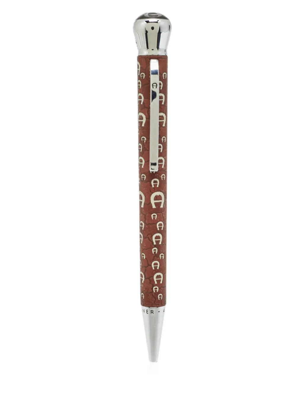 Pre-owned Aigner Vintage Logo-print Ballpoint Pen In Brown