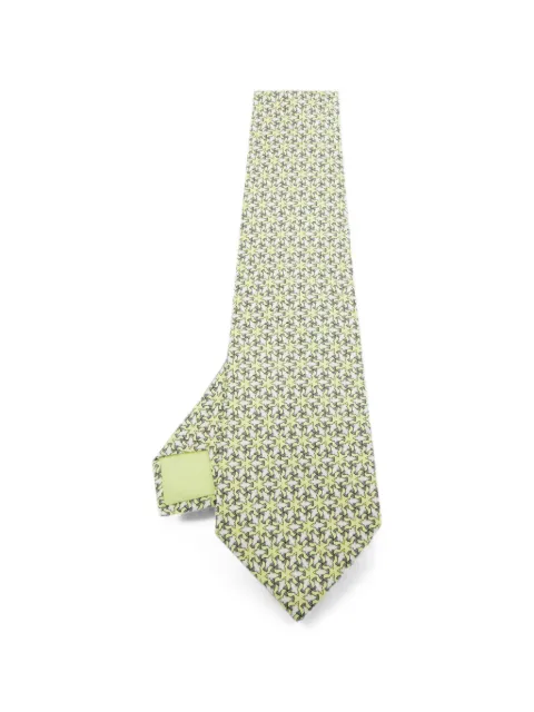 Hermès Pre-Owned corbata de seda con pájaros estampados