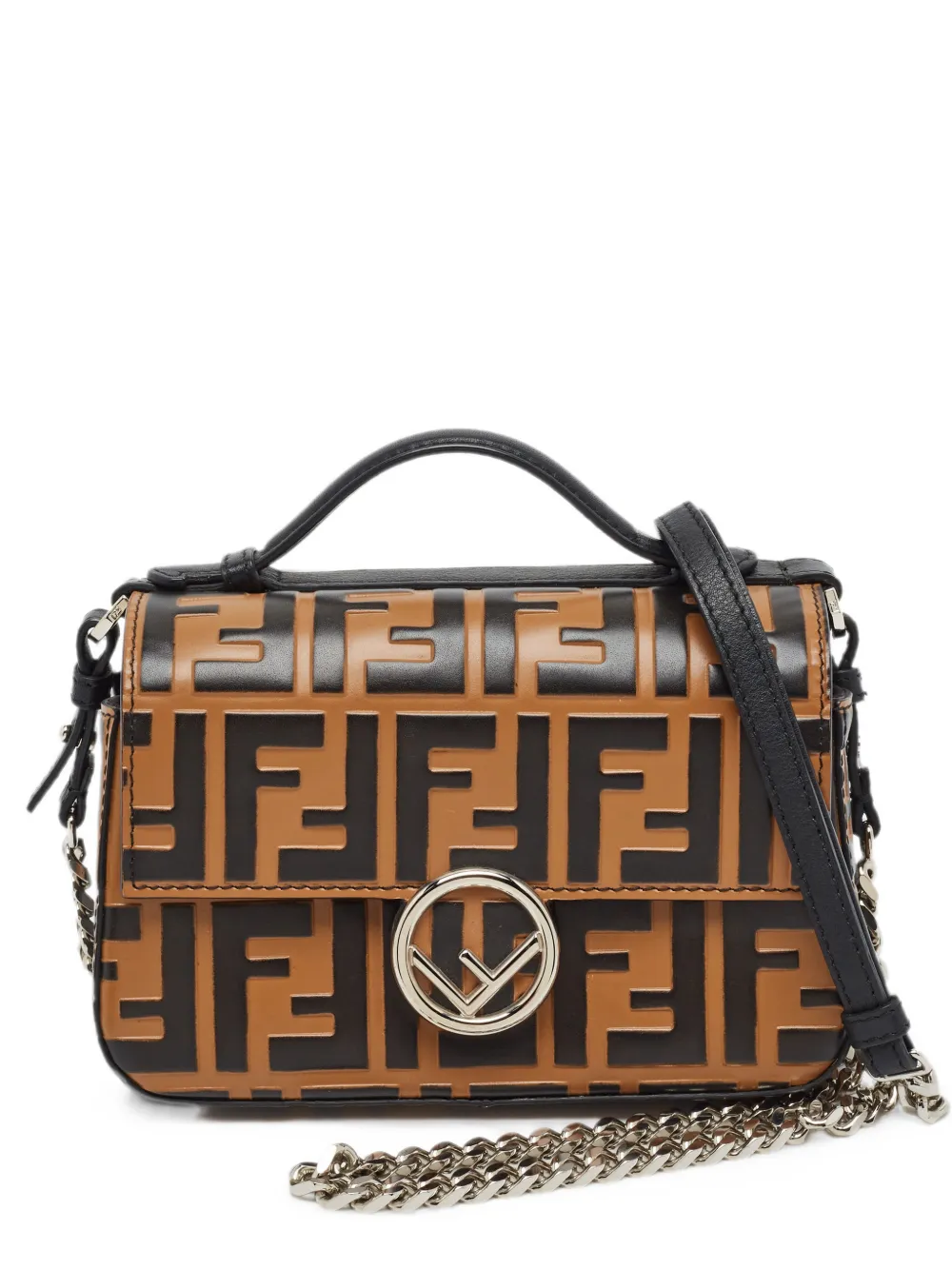 Fendi Pre-Owned micro Double Baguette leather tote bag - Marrone