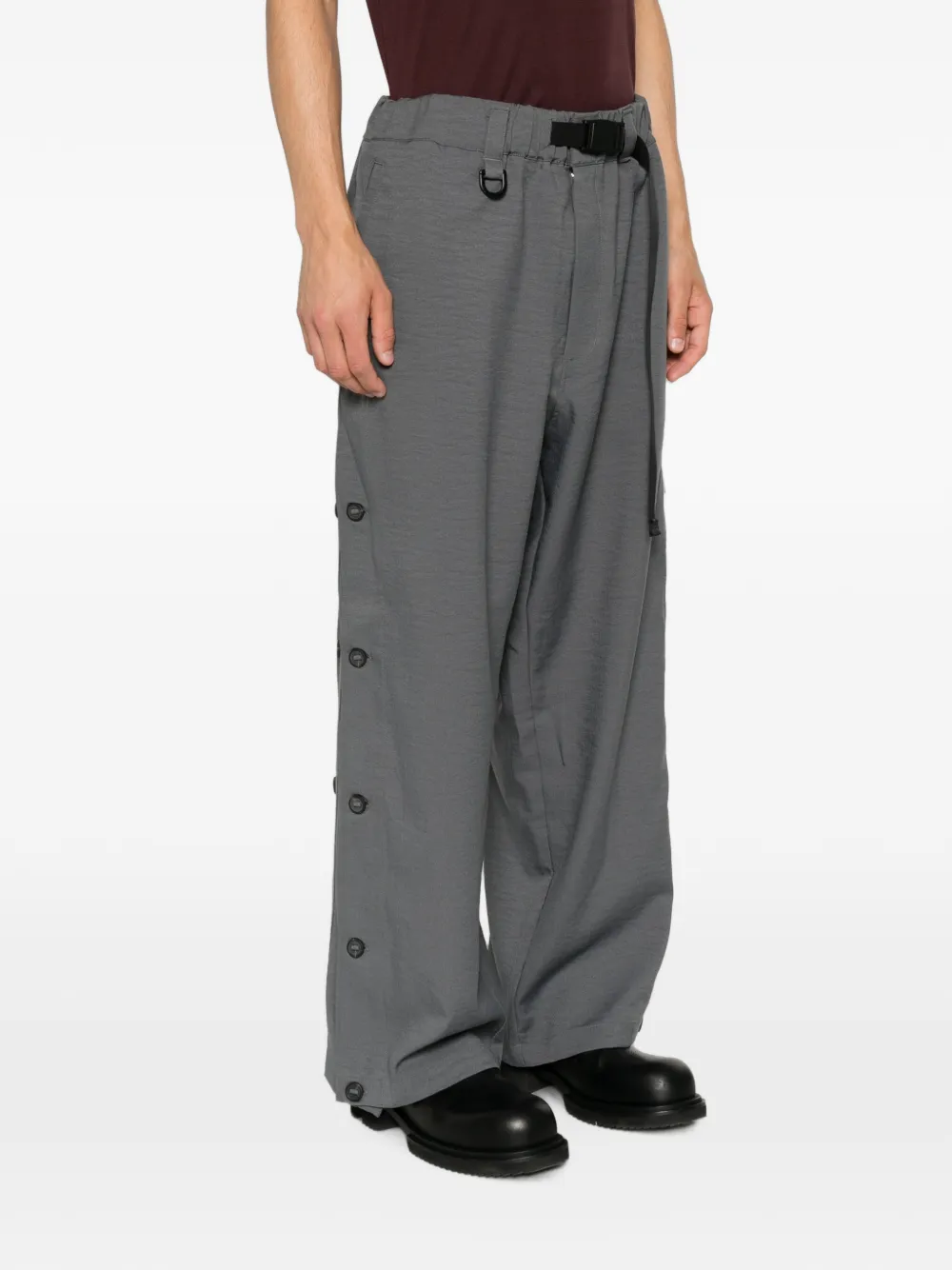 Y-3 Sport Uniform Adaptive broek met drukknoop Grijs