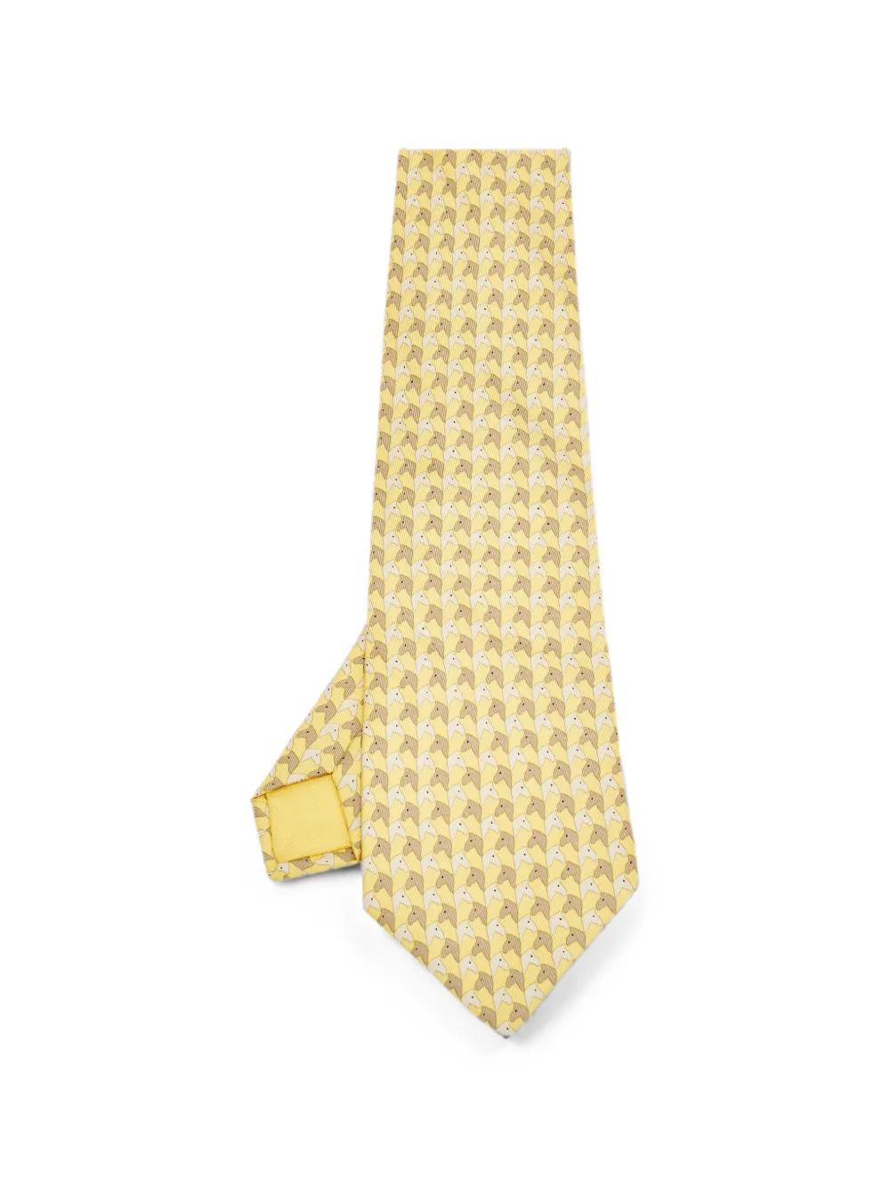 Hermès Pre-Owned horse-heads print tie - Gelb