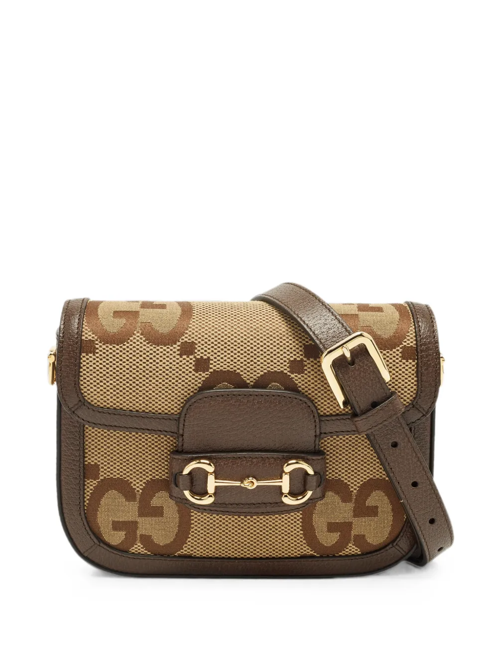 Gucci Pre-Owned mini Horsebit 1955 Jumbo GG cross body bag - Marrone