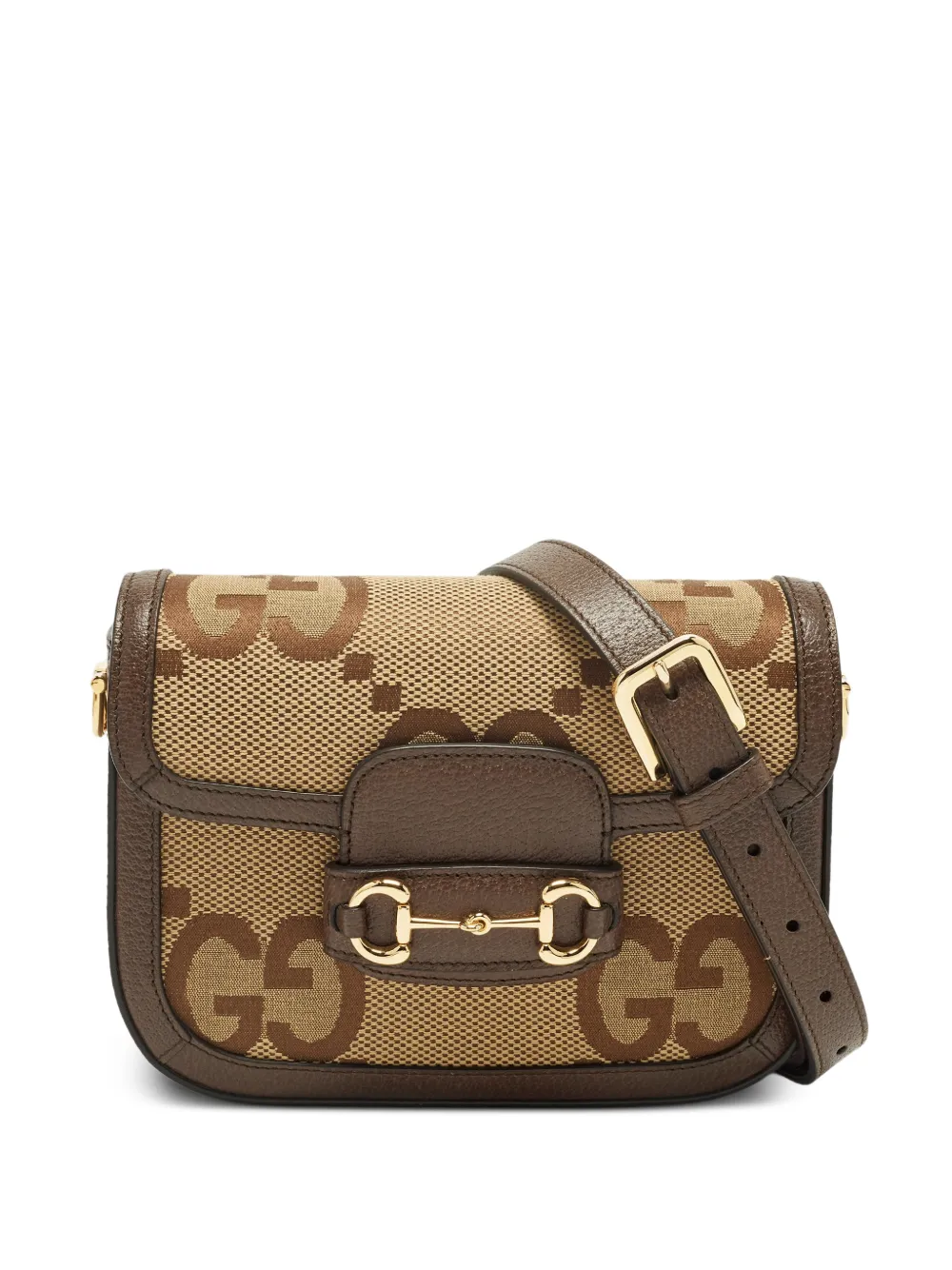 Gucci Pre-Owned mini Horsebit 1955 Jumbo GG cross body bag - Braun
