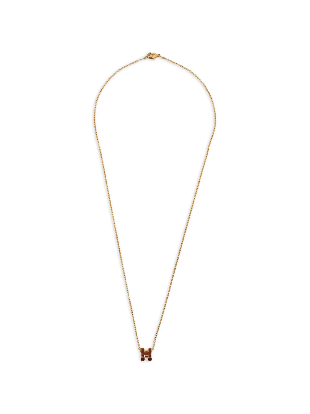 Hermès Pre-Owned mini Pop H enamel necklace - Oro