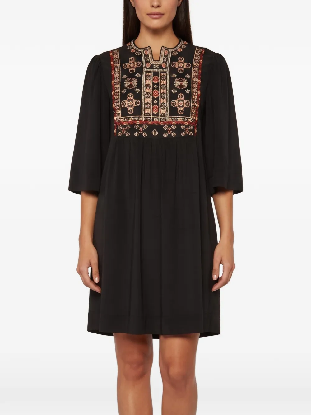 ISABEL MARANT Ren embroidered shift mini dress - Schwarz