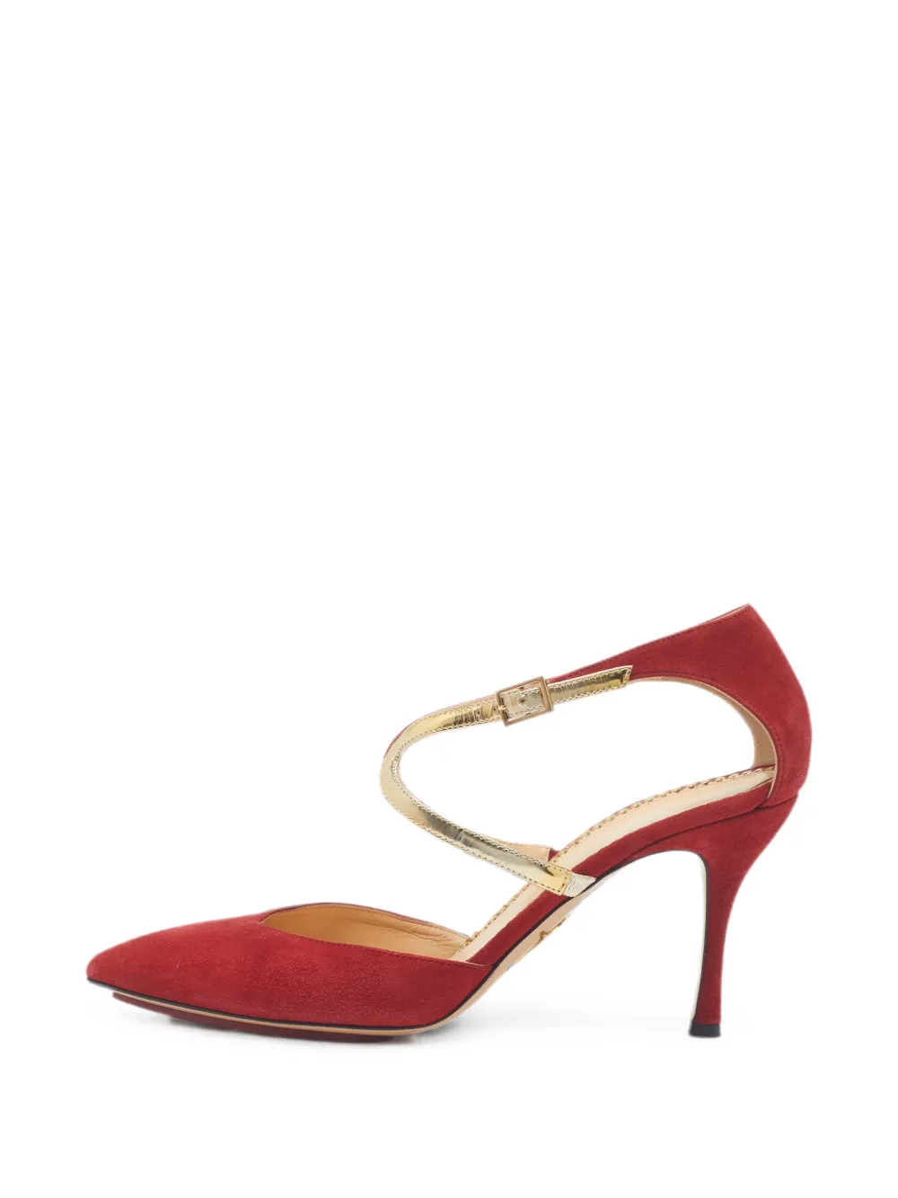 Charlotte Olympia suede heeled pumps - Rot
