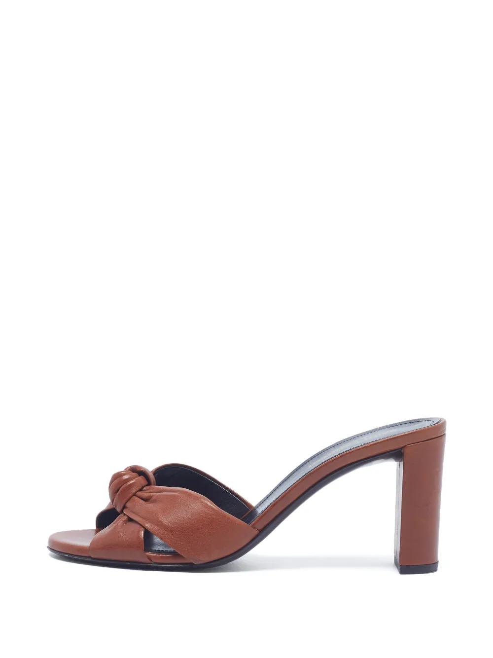 Saint Laurent Pre-Owned Bianca knotted-strap heeled sandals - Marrone