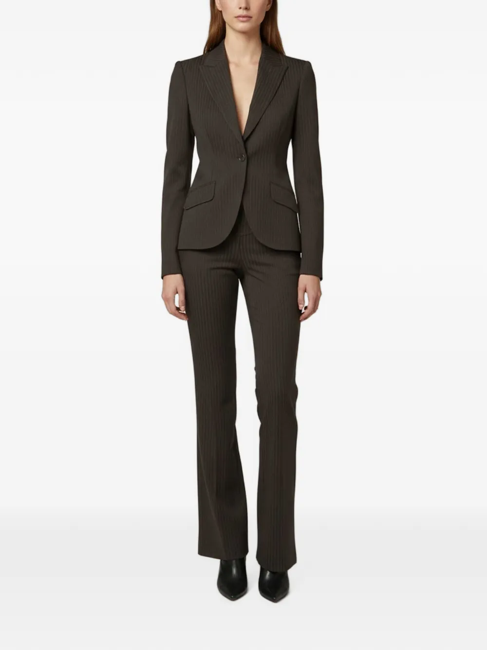 Gucci Pre-Owned pinstripe tailored suit - Marrone