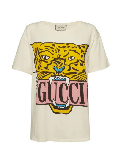 Gucci Pre-Owned camiseta con tigre estampado