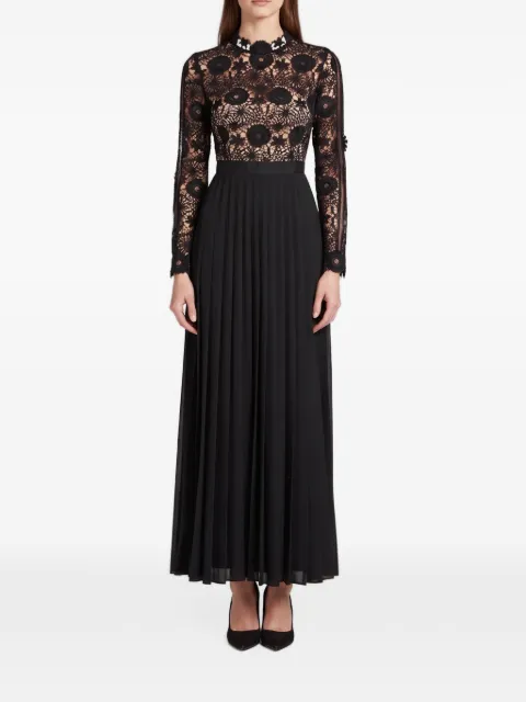 Self-Portrait Mia pleated lace maxi dress