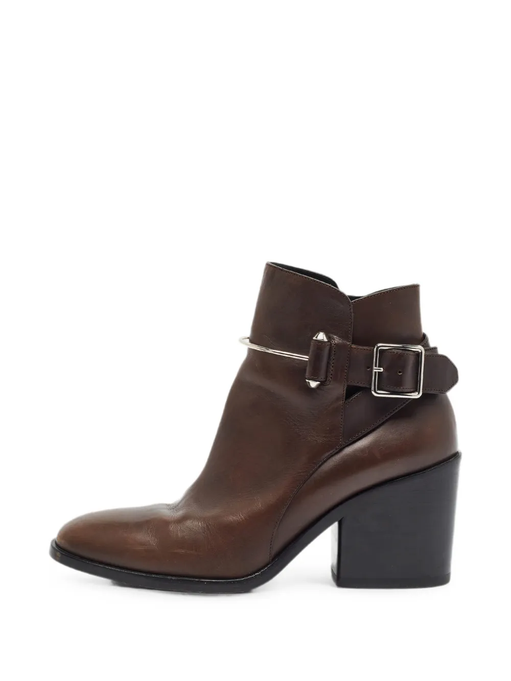 Balenciaga Pre-Owned buckle anklet-detail ankle boots - Braun