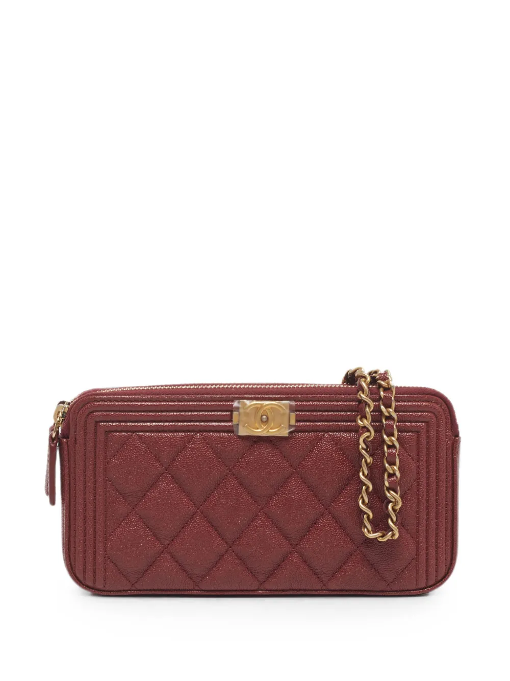 CHANEL Pre-Owned 2018-2019 Boy Caviar-leather quilted mini bag - Rot