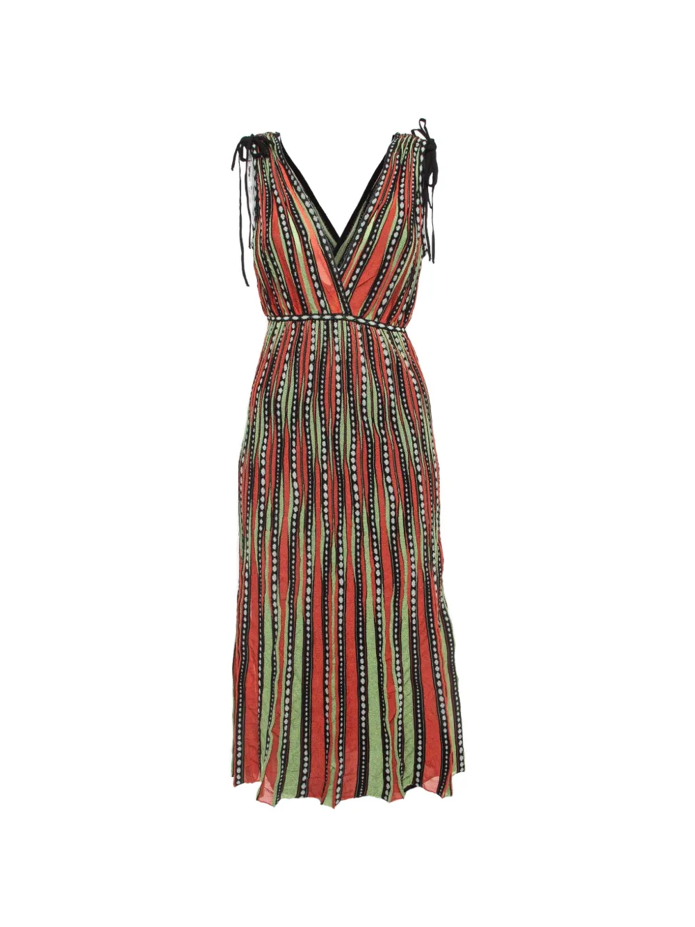 Missoni Pre-Owned robe mi-longue en maille à motif géométrique - Orange Missoni Pre-Owned robe mi-longue en maille à motif géométrique - Orange