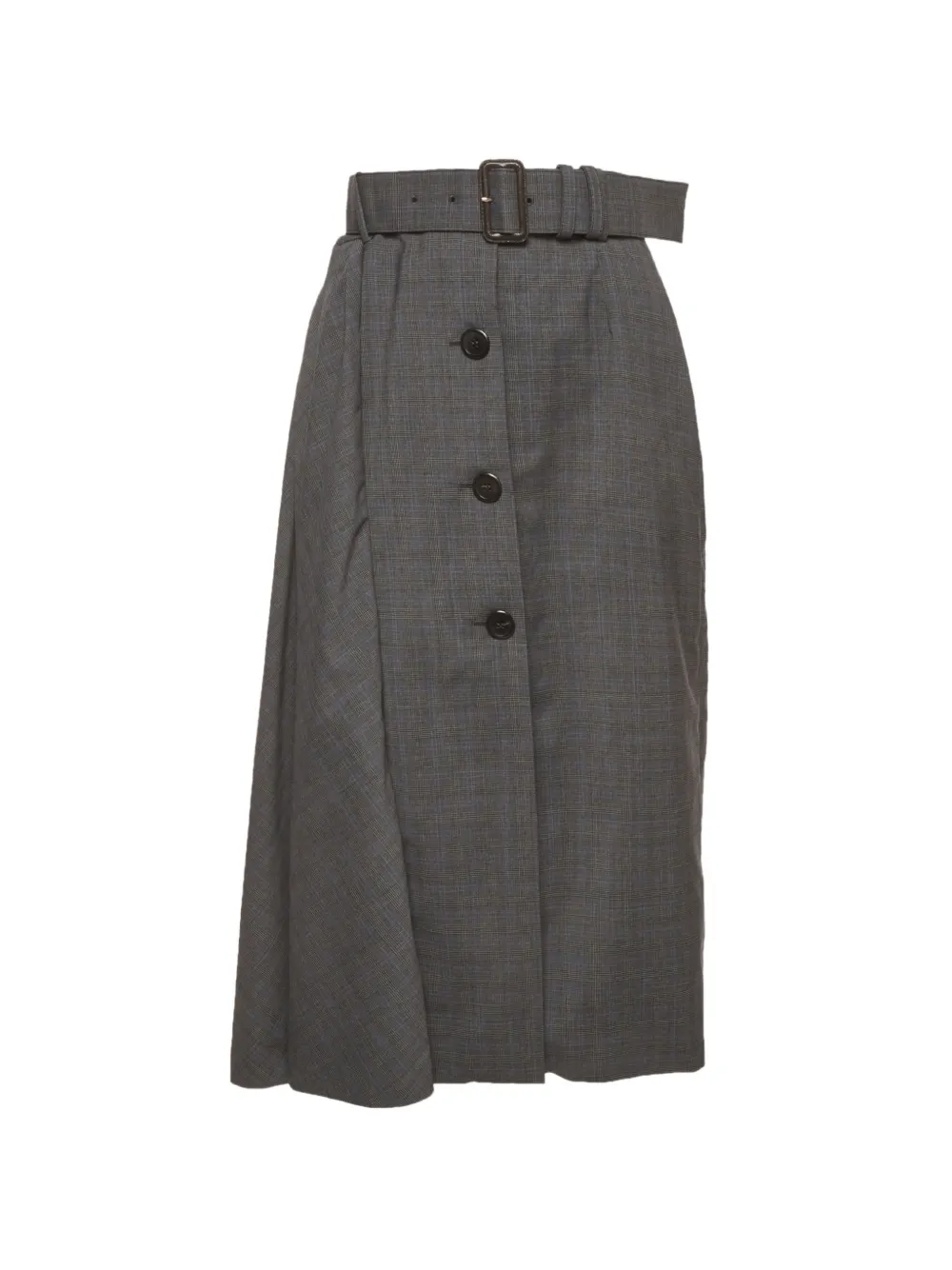 Prada Pre-Owned 2019 checked asymmetrical midi skirt - Grau