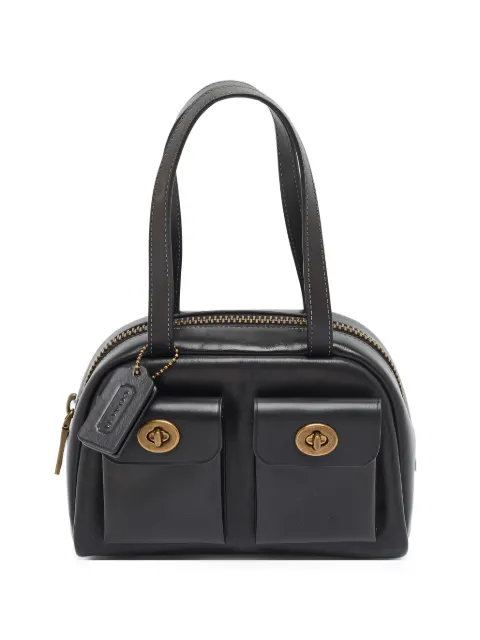 Coach Twin Turnlock leather satchel bag