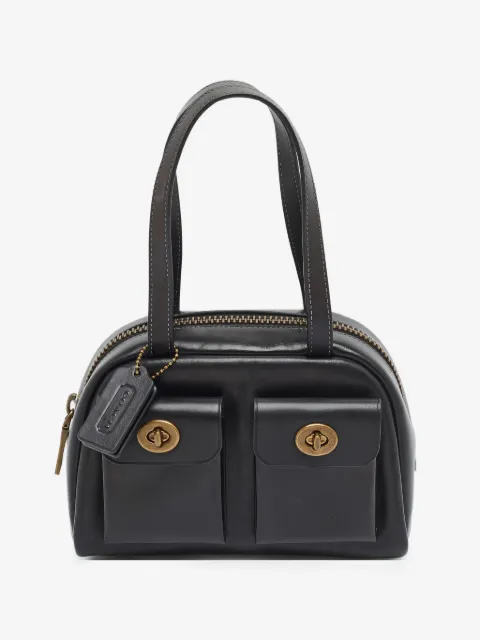Coach Twin Turnlock leather satchel bag