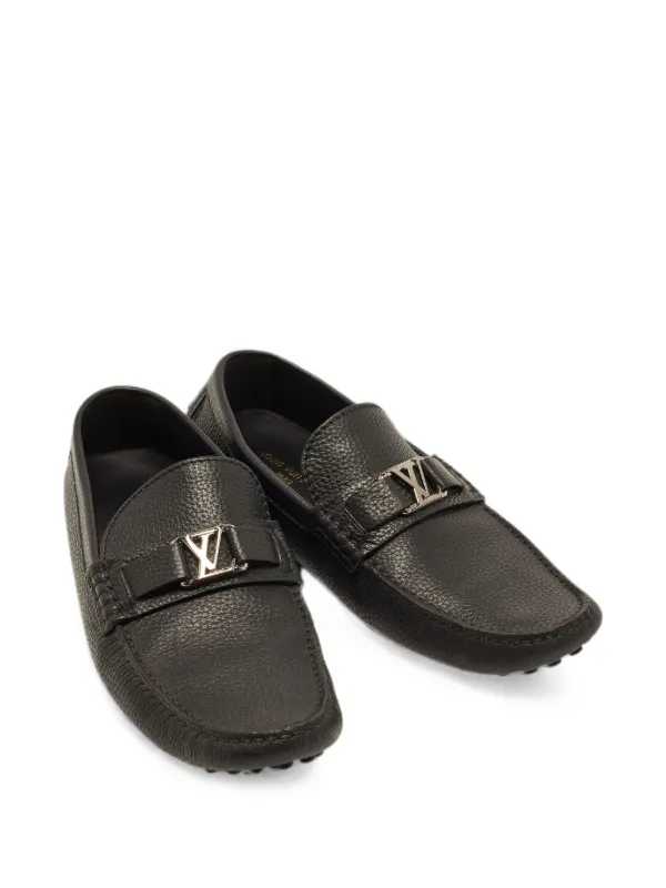 Louis Vuitton Pre-Owned Hockenheim Leather Loafers | Black | FARFETCH