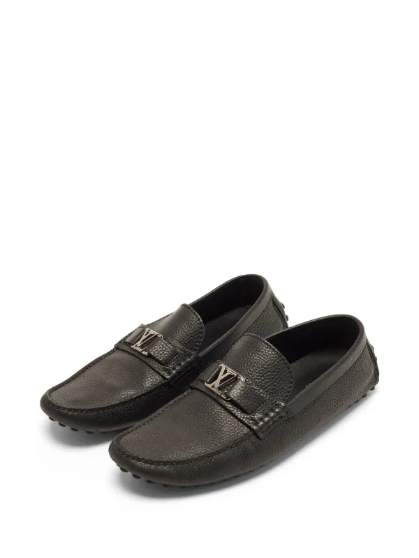 Louis Vuitton Pre-Owned Hockenheim Leather Loafers | Black | FARFETCH