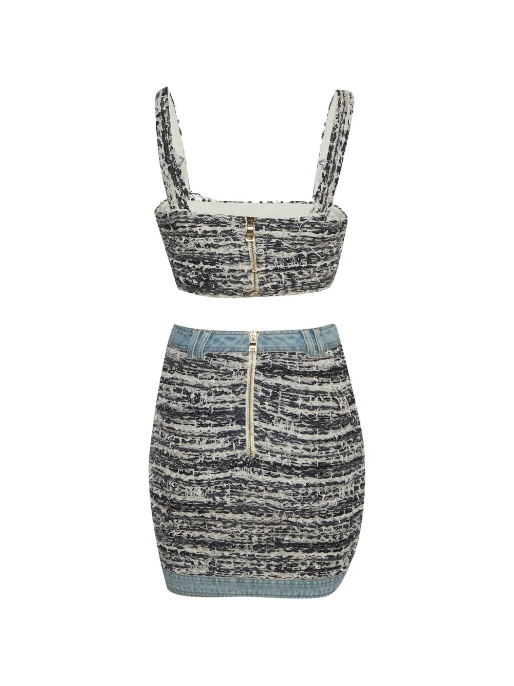 Balmain Pre-Owned Rock-Set aus Tweed - Blau