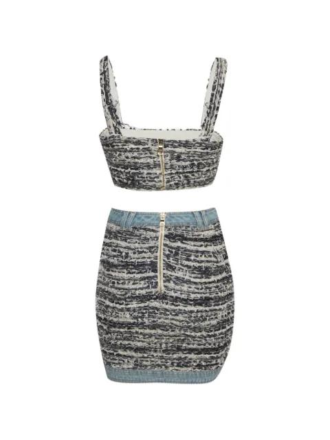 Balmain Pre-Owned tweed skirt set