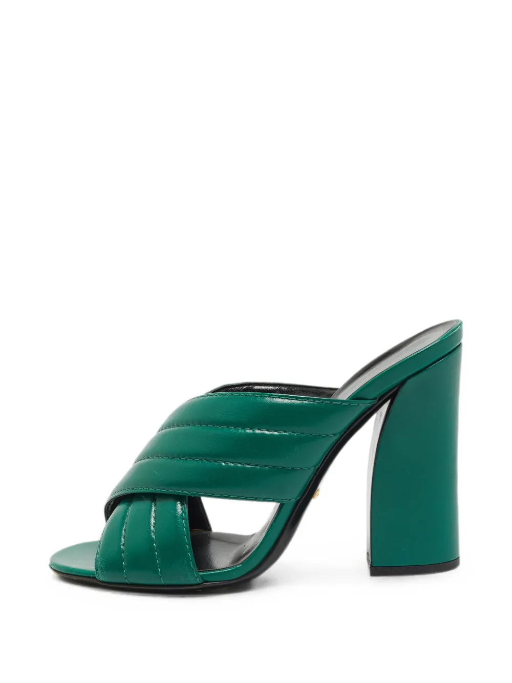 Gucci Pre-Owned Webby quilted heeled sandals - Grün