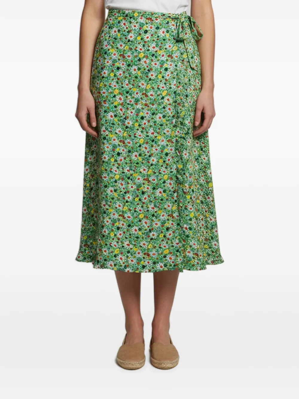 Miu Miu Pre-Owned floral-print midi skirt - Grün