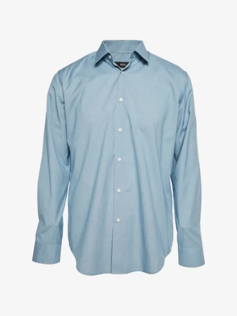 BOSS Eliott micro-houndstooth pattern shirt
