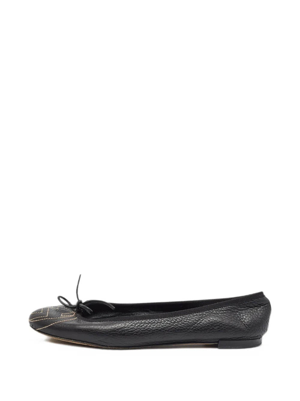 Gucci Pre-Owned Interlocking GG bow ballet flats - Schwarz