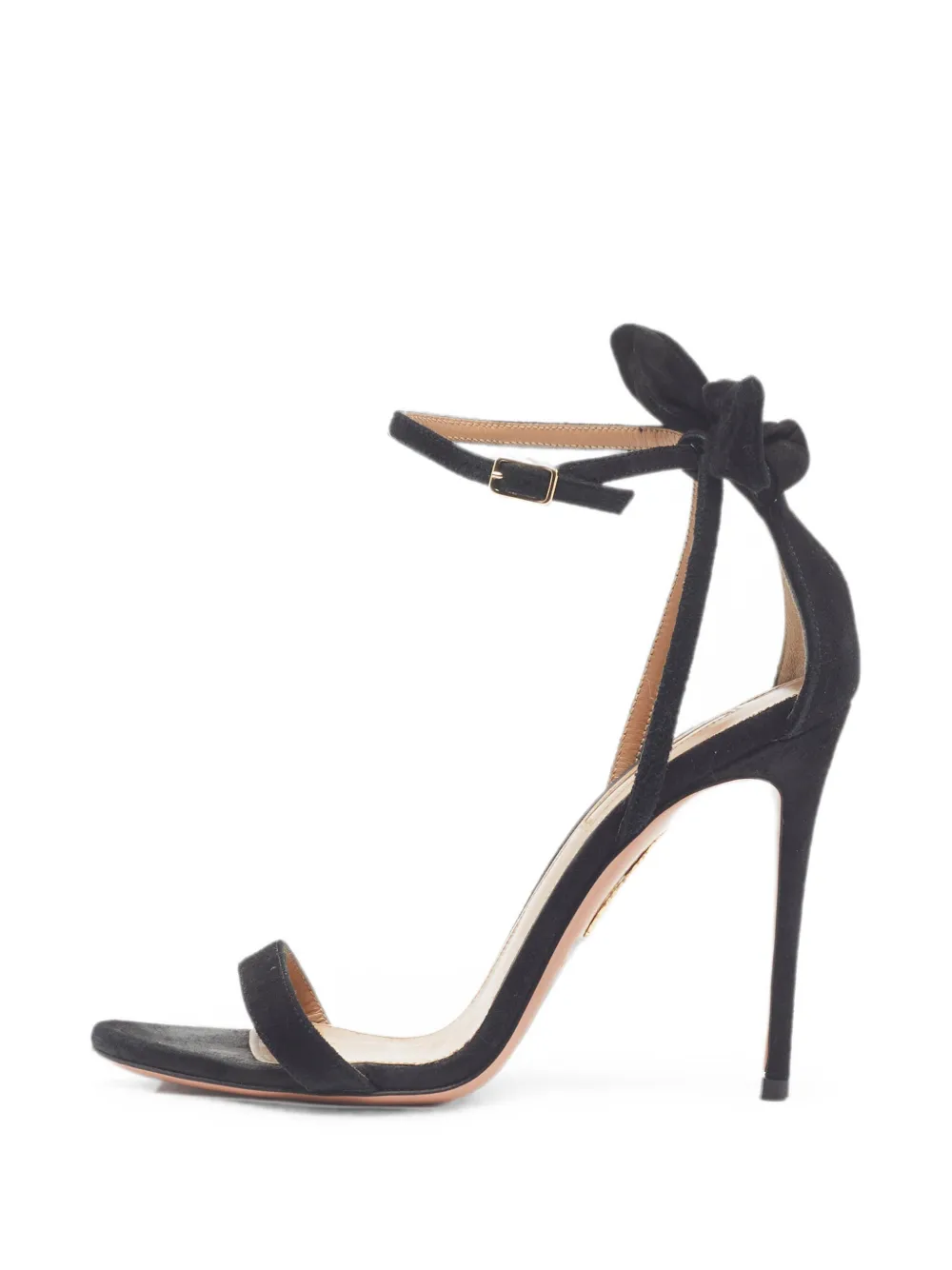 Aquazzura Bow Tie suede heeled sandals - Nero