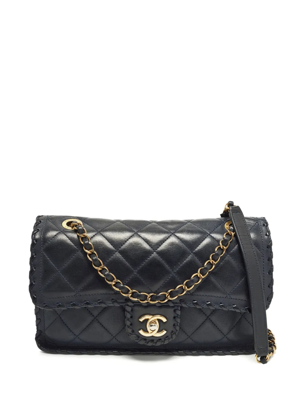 Pre-owned Chanel 2014-2015 Happy Stitch Shoulder Bag In Blue
