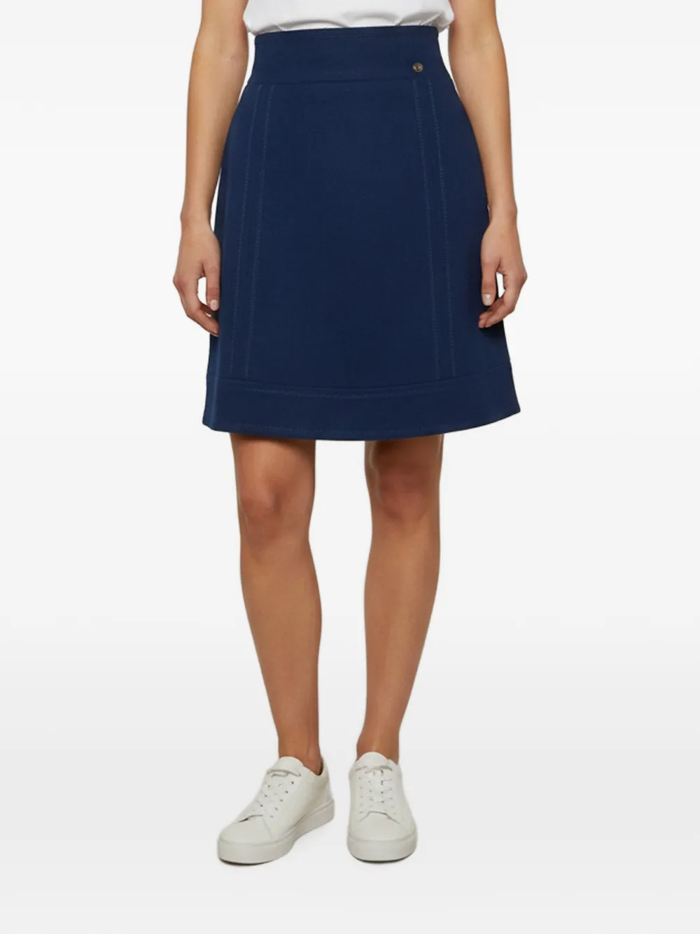 CHANEL Pre-Owned A-line felt mini skirt - Blue