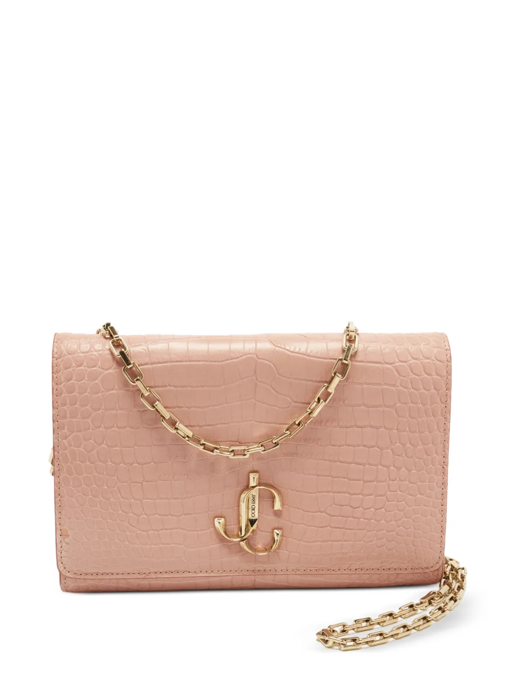 Jimmy Choo Pre-Owned Varenne croc-effect clutch bag - Rosa