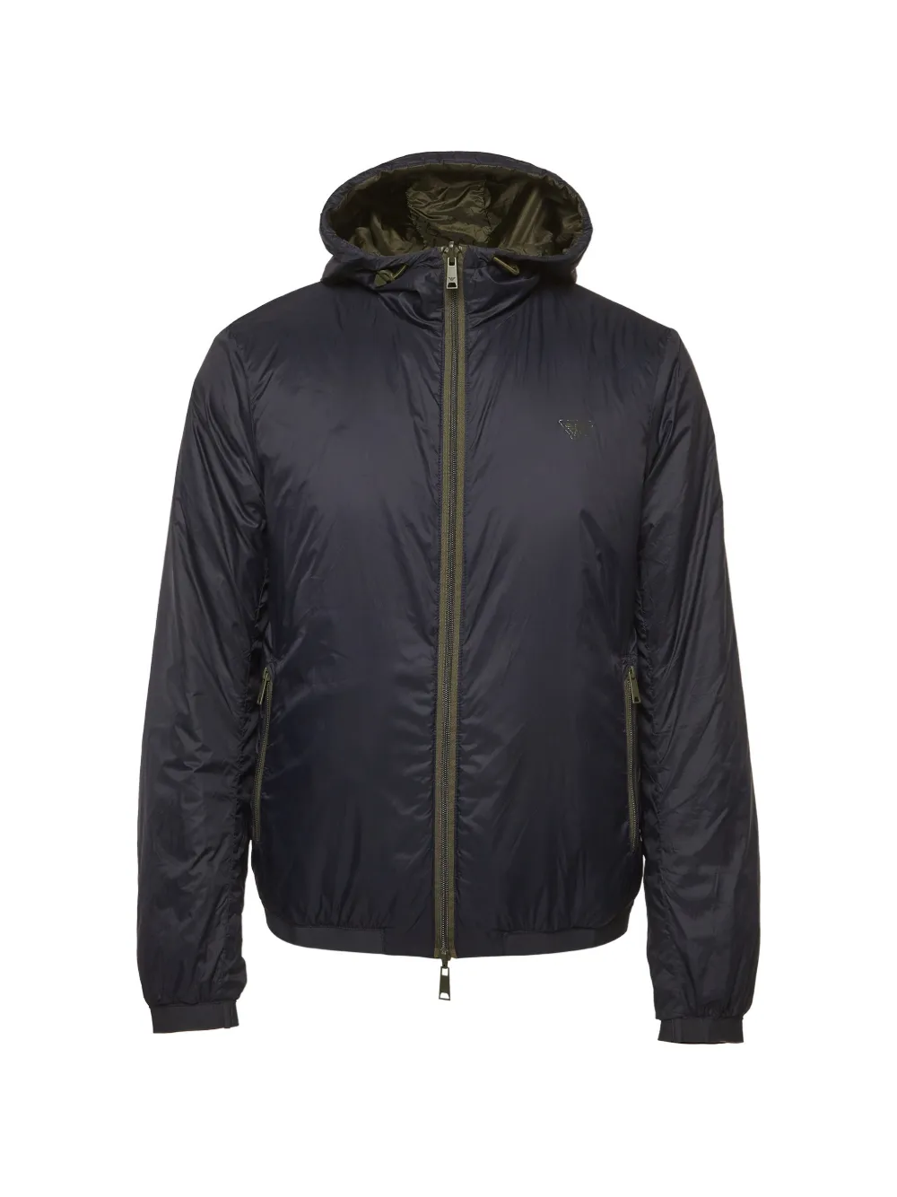 Pre-owned Emporio Armani Reversible Hooded Jacket In Green