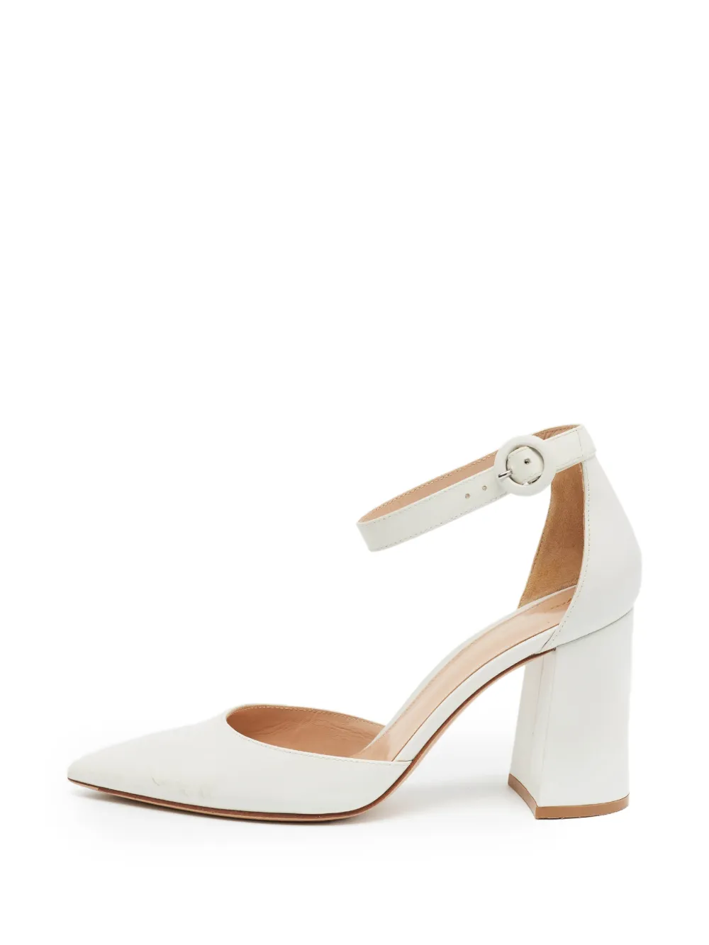 Gianvito Rossi pointed-toe ankle-strap pumps - Bianco