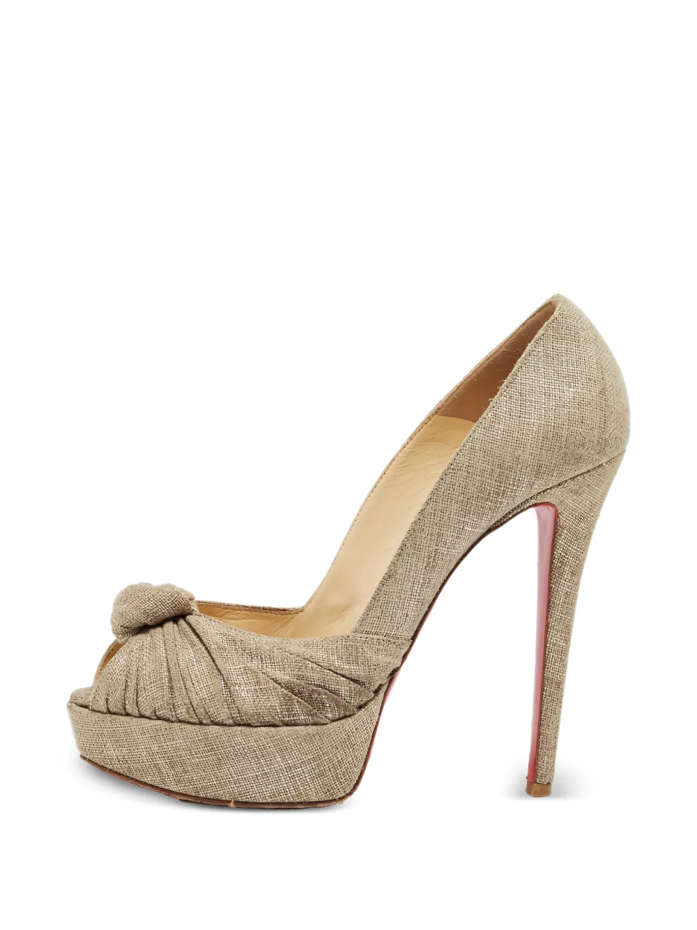 Christian Louboutin Pre-Owned escarpins Jenny à bout ouvert et détails nœud - Tons neutres