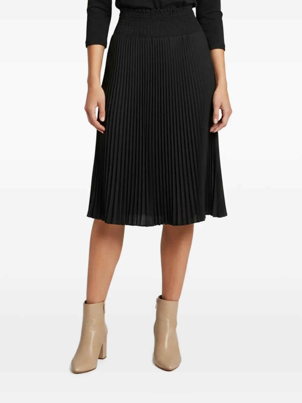 Prada Pre-Owned plissé smocked-waist midi skirt - Schwarz