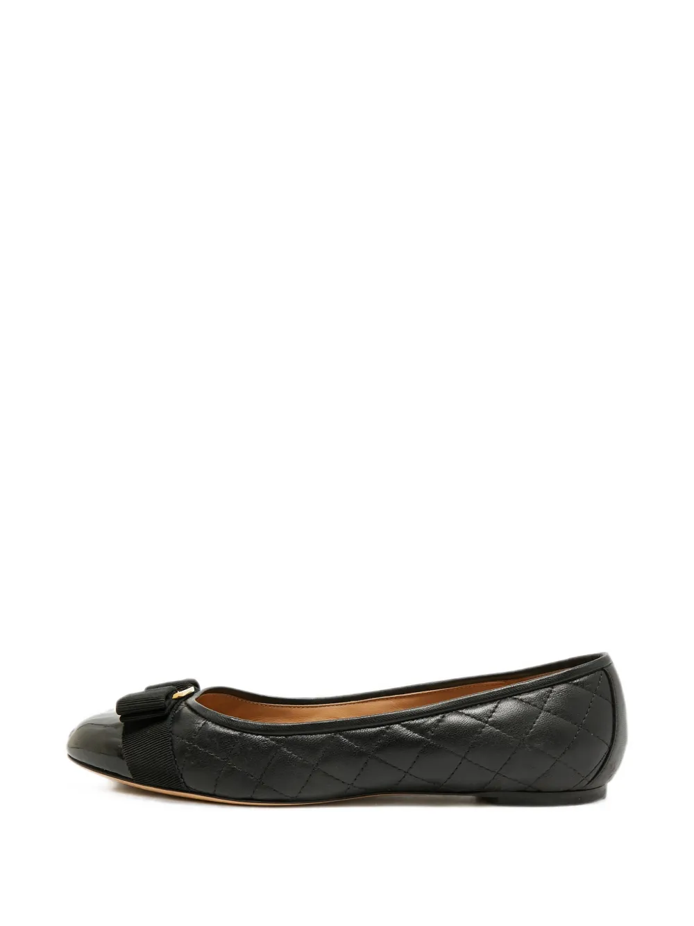 Ferragamo Pre-Owned Varina quilted ballet flats - Nero